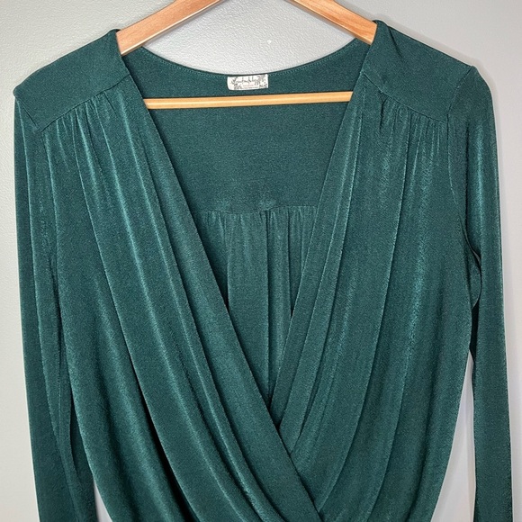 Free People Deep Teal Wrap Bodysuit - Picture 4 of 9